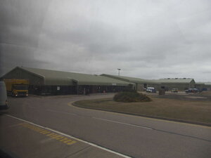 Arrival at Falkland Islands! The airport has a distinctly military vibe, unsurprisingly.
