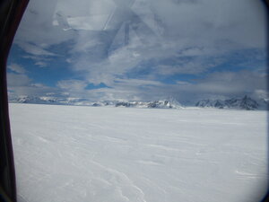 We eventually found a spot for the new landing site on the sea ice in the sound.