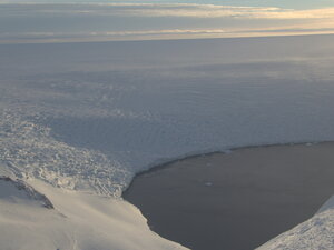 One of the glacial flows on the island.