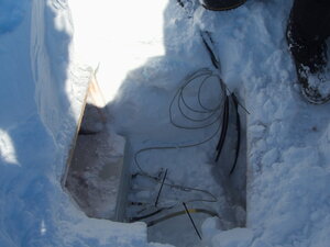 Maintaining and preparing to raise a buried experiment near Halley. This is very common for experiments near the coast, as the snow accumulation is in the region of 2 meters every year!