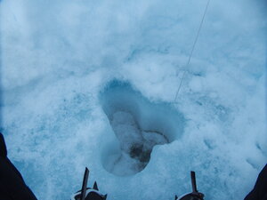 The deployment of the sediment grabber, on a rather long (<700m) line. Unfortunately, that wasn't long enough, meaning the sea-bed was even deeper than we realised.