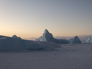 Big icebergs create majesty in the experience.