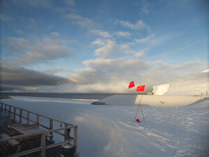 The cloud obscures the mountains from some Northerly winds that push them over the island.